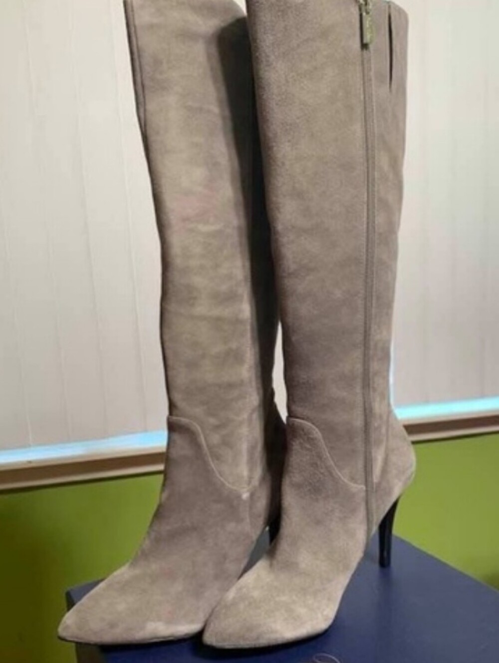 Brooks Brothers Grey Suede Pointed Toe Boots